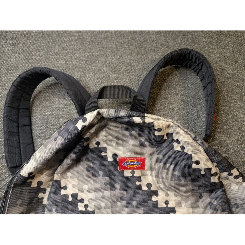 Dickies Abstract Puzzle Piece Backpack Gray School Book Carry Bag Unisex